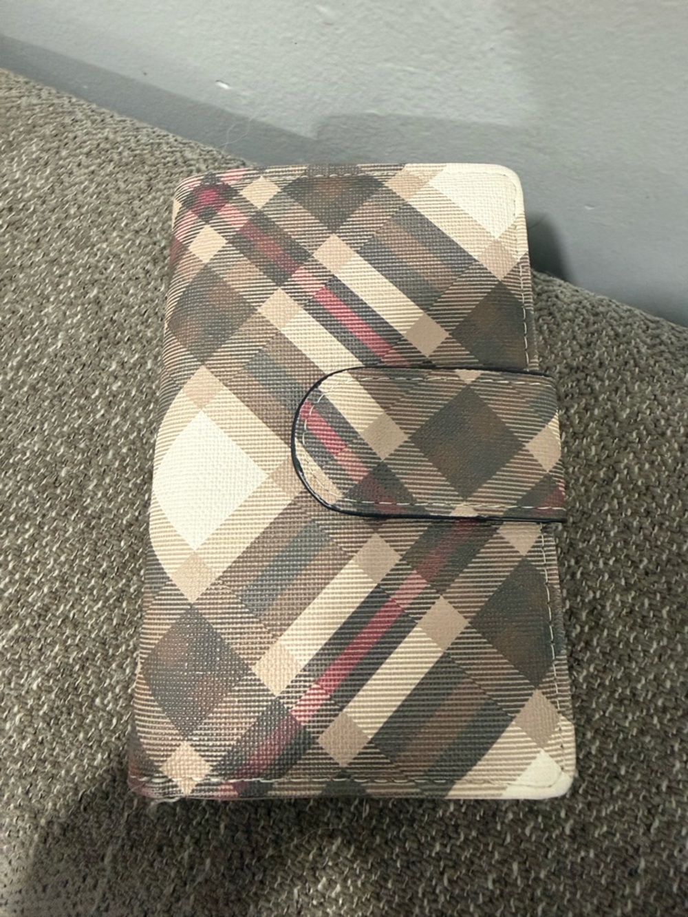 Plaid Wallet - Beige/Brown with Accents